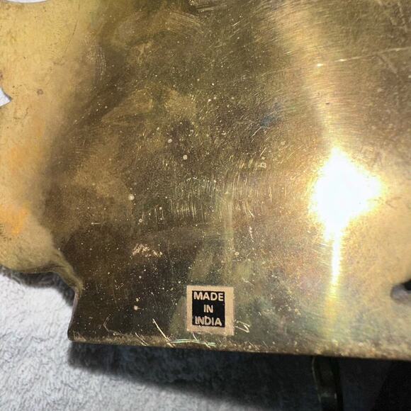 Vintage Solid Brass Tree Silhouette Christmas Stocking Hanger Flat Etched Debbie - Picture 5 of 7